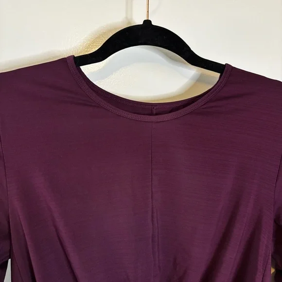 Fabletics Size Large Eco-Conscious Front Twist Long-Sleeve Purple Workout Top - Picture 4 of 11